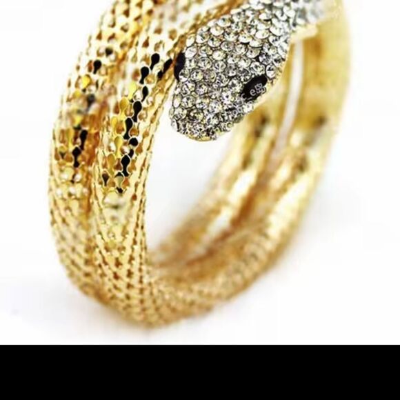 Elegant Gold Snake Bracelet - Picture 3 of 3